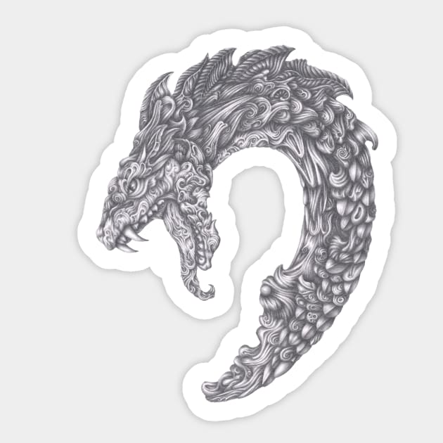 Great serpent, Yormungand Sticker by Hedgeh0g